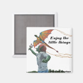 ゴブリン飛んでいるドラゴンカイトファンタジーボタンマグネット マグネット (正面/裏面)