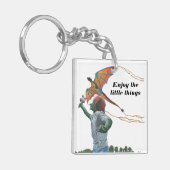 ゴブリン飛んでいるレインボードラゴンカイトファンタジーキーチェーン キーホルダー (正面左)