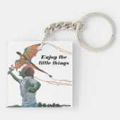 ゴブリン飛んでいるレインボードラゴンカイトファンタジーキーチェーン キーホルダー (裏面)