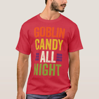 ゴブリン飴オールナイト面白いハロウィーントリックまたはTr Tシャツ