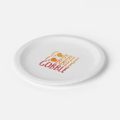 ゴブルおもしろい感謝祭トルコ家族男性の女性 ペーパープレート (アングル)