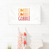 ゴブルおもしろい感謝祭トルコ家族男性の女性 横断幕 (インサイチュ)