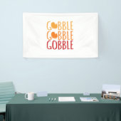 ゴブルおもしろい感謝祭トルコ家族男性の女性 横断幕 (トレードショー)