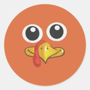 ゴブルかわいい七面鳥の感謝祭 ラウンドシール