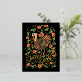 ゴブルの七面鳥の感謝祭 箔シーズンポストカード (立ち正面)