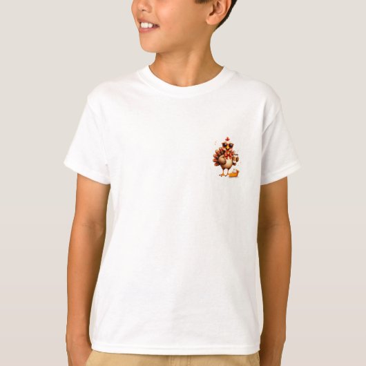 ゴブルまでワブル!レトロな感謝祭 Tシャツ (正面)