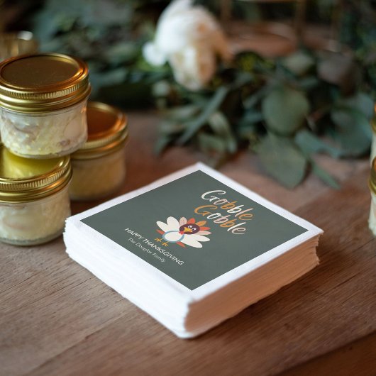 ゴブルゴッブルサンクスギビングパーティーナプキン スタンダードカクテルナプキン