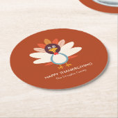 ゴブルゴブトルコ感謝祭パーティーコースター ラウンドペーパーコースター (アングル)