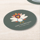 ゴブルゴブトルコ感謝祭パーティーコースター ラウンドペーパーコースター (アングル)