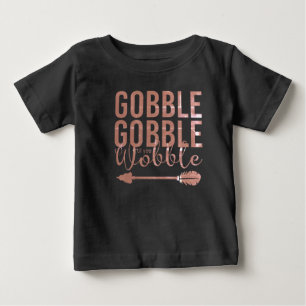 ゴブルゴブルかわいいベビーの最初の感謝祭ベビーT- ベビーTシャツ