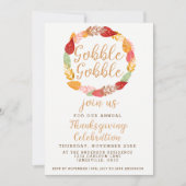 ゴブルゴブルサンクスギビング秋テーマ 招待状 (正面)