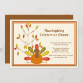 ゴブルゴブルトルコ感謝祭招待状 招待状 (正面/裏面)