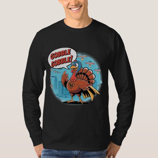 ゴブルゴブル面白いスーパーターキーコミックTシャツ Tシャツ (正面)