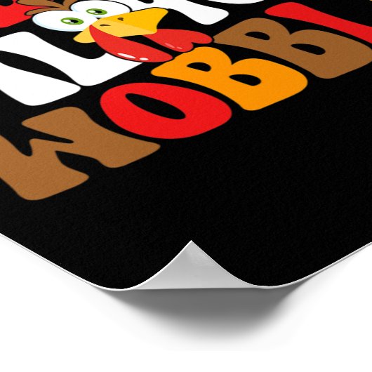 ゴブルトゥルユワンブルターキーレトロ秋感謝祭 ポスター (角)