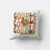 ゴブルファミリーボホグルーヴィー感謝祭おもしろい クッション (裏面)