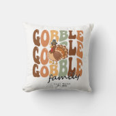 ゴブルファミリーボホグルーヴィー感謝祭おもしろい クッション (正面)