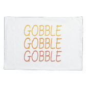 ゴブル食べゴブルかわいいおもしろい感謝祭リピーター 枕カバー (裏面-左)