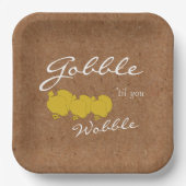 ゴブル アンド ウォブル ラスティック サンクスギビング パーティー ペーパープレート (正面)