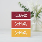 ゴブル・ゴブル感謝モダンの気持ち ポストカード (スタンド正面)