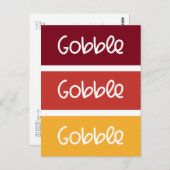 ゴブル・ゴブル感謝モダンの気持ち ポストカード (正面/裏面)