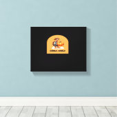 ゴブル、ゴブル感謝祭トルコとカボチャCl キャンバスプリント (インサイチュ (ウッドフロア))