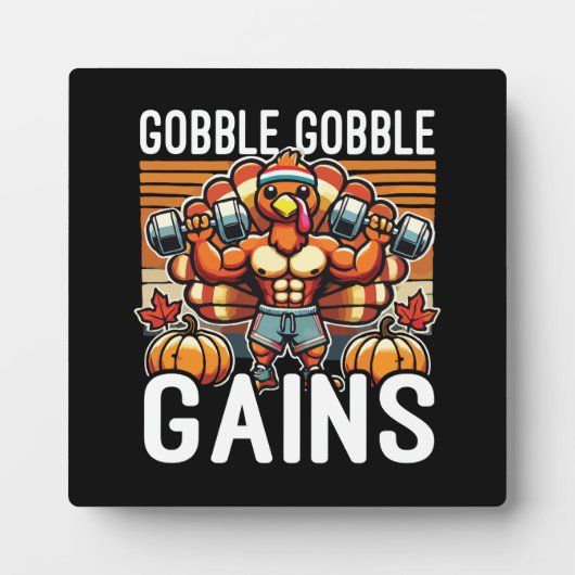 ゴブル・ゴブル・ゲイン – Thanksgiving おもしろい Gym フォトプラーク (正面)