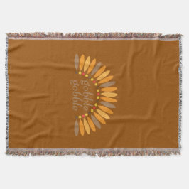 ゴブル・ゴブル・サンクスギビング・ブラウン スローブランケット