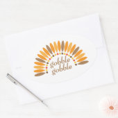 ゴブル・ゴブル・サンクスギビング 楕円形シール (封筒)