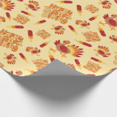 ゴブル&ハッ与えプ感謝していトルコフェスティバルシームレス ラッピングペーパー (角)