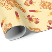 ゴブル&ハッ与えプ感謝していトルコフェスティバルシームレス ラッピングペーパー (ロールコーナー)