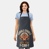 ゴブルF Caw F Turkey Thanksgiving エプロン (着用した状態)