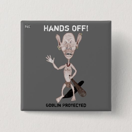 ゴブ怒リンボタン 缶バッジ (正面)