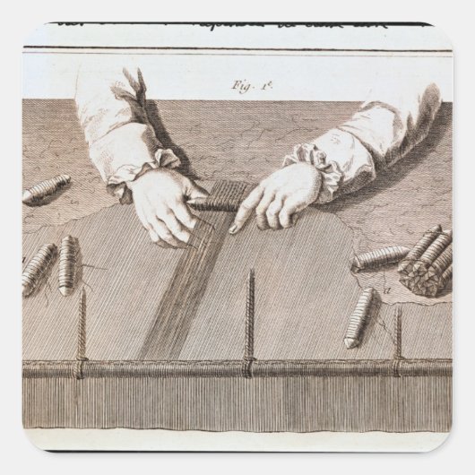 ゴベリンのタペストリーでのBasse-Lisseの技術 スクエアシール (正面)