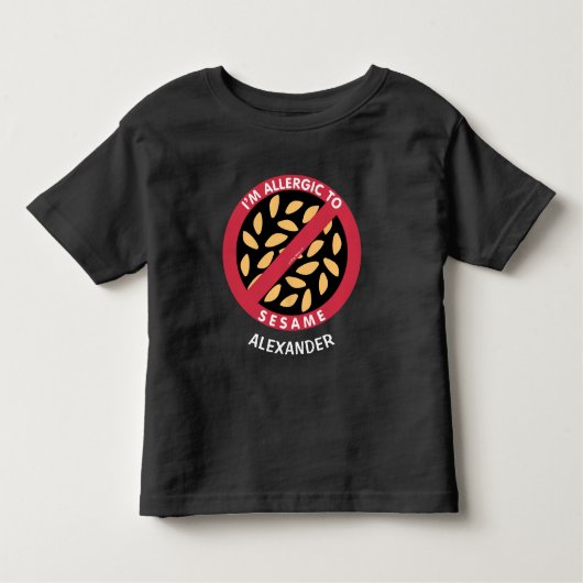 ゴマのアレルギーのパーソナライズな子供にアレルギー トドラーTシャツ (正面)
