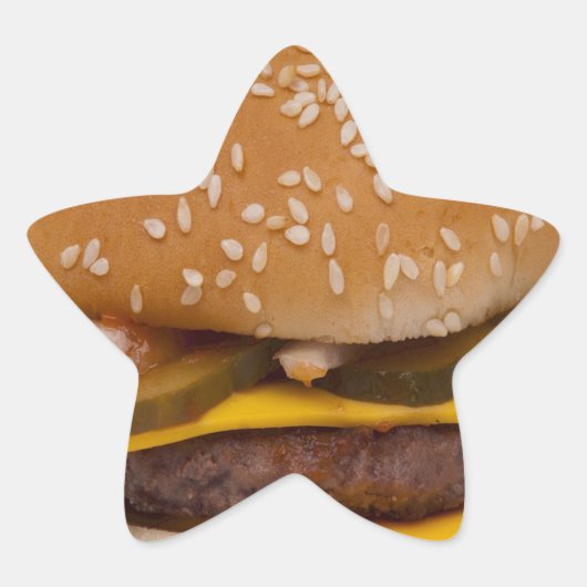 ゴマシードパンのチーズバーガー 星シール (正面)