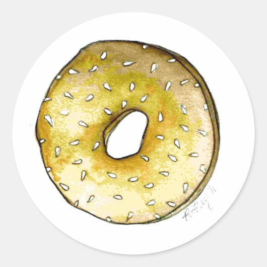 ゴマシードベーゲルニューヨークシティNYCデリブレックファースト ラウンドシール (正面)