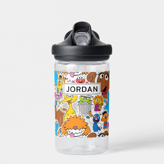 ゴマストリートパルのドードレーパターン |名前の追加 ウォーターボトル (正面)