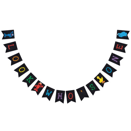 ゴマストリートパルスチョークボードレインボー誕生日 バンティングフラッグ (全)