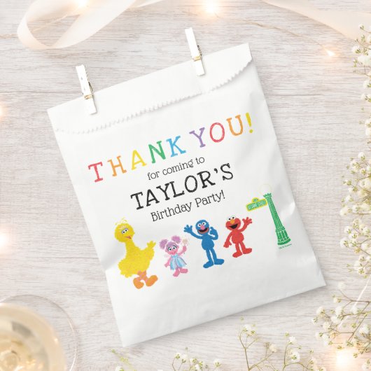 ゴマストリートパルスチョークボードレインボー誕生日 フェイバーバッグ (クリップ留めされた状態)