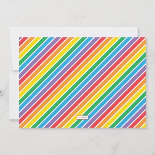 ゴマストリートパルスチョークボードレインボー誕生日 招待状 (裏面)