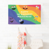 ゴマストリートパルスレインボー誕生日バナー 横断幕 (インサイチュ)