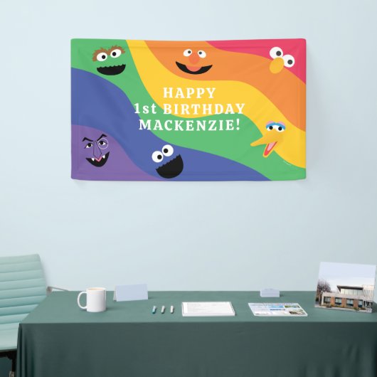 ゴマストリートパルスレインボー誕生日バナー 横断幕 (トレードショー)