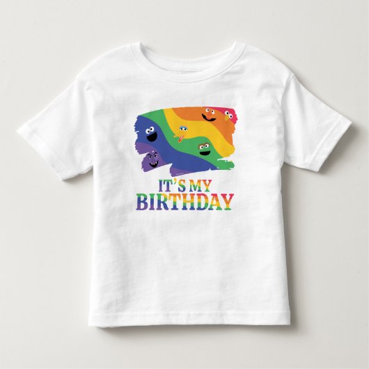 ゴマストリートパルズレインボー誕生日 トドラーTシャツ (正面)