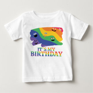 ゴマストリートパルズレインボー誕生日 ベビーTシャツ