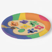 ゴマストリートパルレインボアートパーティー ペーパープレート (アングル)