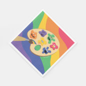 ゴマストリートパルレインボーアートパーティーペーパーナプキン スタンダードランチョンナプキン (角)