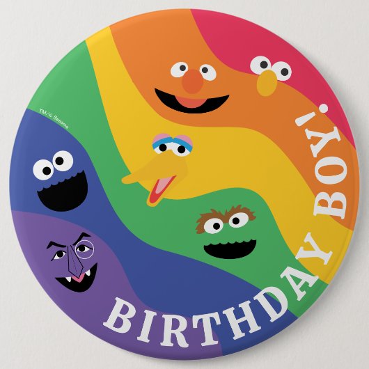 ゴマストリートパルレインボー誕生日ボーイ 缶バッジ (正面)