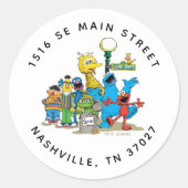 ゴマストリートパル赤ちゃんシャワーアドレス ラウンドシール (正面)