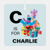 ゴマストリートパールとプレゼント メタルオーナメント (正面)