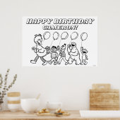 ゴマストリートパールバルーン誕生日着色 ポスター (キッチン)